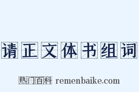请正文体书组词是什么意思的图片
